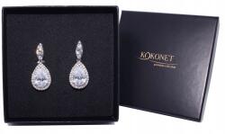 Kokonet Csipeszek Esküvői fülbevaló ezüst gyémánt kristályok (8-0163)