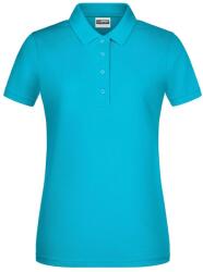 James & Nicholson (Daiber) Női galléros biopamut póló 8009 - Türkiz | 2XL (1-8009-1755424)