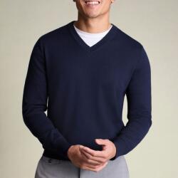 Charles Tyrwhitt Pure Merino V-Neck Jumper - Navy - L
