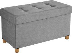 Brius Taburet pliabil cu sezut moale, spatiu de depozitare, maxim 300 kg, 76x38x40 cm, gri deschis (EZ-LSF16GYX)