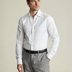 Charles Tyrwhitt White Luxury Stripe Shirt - White - Slim fit | 39 | 86 (Standard)