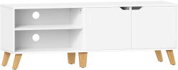Brius Comoda tv 140 cm 2 usi raft reglabil pana la 65 inch, 40x140x50 cm, design modern, alb (EZ-LTV027T46) Comoda