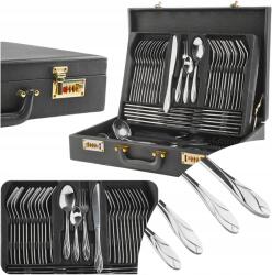 Karl Hausmann Evőeszköz Készlet 72 darabos 12 személyes Lila Fényes Evőeszköz Garnitúra Bőröndben Karl (KOMPLET ZESTAW SZTUĆCÓW dla 12os 72 elementy)