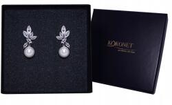 Kokonet Elegáns fülbevaló kerek gyöngyökkel divatos csillogó kövekkel (Eleganckie kolczyki z okrągłymi perłami modne)