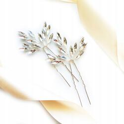 Kokonet Lenyűgöző gombostű strasszokkal csillogó elegáns dísz szett Ezüst (OZDOBNY komplet srebrnych wsuwek)