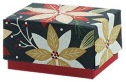 Rössler ajándékdoboz (mini, 8, 7x6x5 cm) bordó, fekete, arany virágok Noel karácsonyi (5) (13548575000)