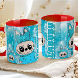 Deconline Crafts Egyedi neves "Labubu BLUE" bögre személyre szabható piros (DO69363-BLUE-RED-MUG)