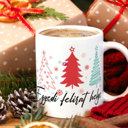 Deconline Crafts Karácsonyi bögre Fenyőfás, egyedi szöveggel 330 ml (DO129184-CUSTOM-Ceramic-Mug)