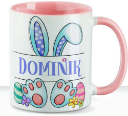 Deconline Crafts Húsvéti bögre "Nyuszi fiú" egyedi névvel, rózsaszín, kerámia (DO133002-PINK-MUG)