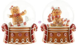 Decoration & Design Rázógömb mézeskalács figurával poly, üveg 8, 8x7 cm barna, piros 2 féle (DD69892)