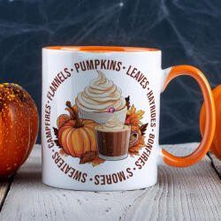 Deconline Crafts Halloween mintás bögre "Őszi hangulat" Narancssárga (DO126176-ORANGE-MUG)
