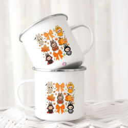 Deconline Crafts LABUBU Halloweeni FÉM bögre, "Autumn Orange" 360ml (DO59407-ALU-MUG)