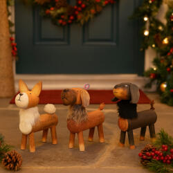 Koopman Karácsonyi rönk figura Kutya - 27 cm, több színben (YZB009390)