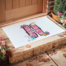 Deconline Crafts Egyedi neves húsvéti szőnyeg, kádkilépő 60X40 cm "Monogramos" tört fehér (DO133009--RUG-60x40)