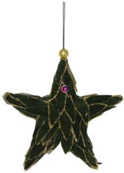 Decoration & Design Karácsonyi ablakdísz csillag alakú akasztós textil 19x19 zöld (DD62400)