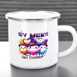 Deconline Crafts Egyedi Halloweeni fém retro bögre, Csokit vagy csalunk, személyre szabható 360ml (DO126184-ALU-MUG)