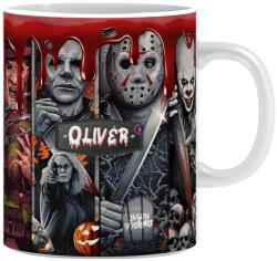 Deconline Crafts Halloween mintás bögre Egyedi névvel Horror karakterekkel (DO126131)