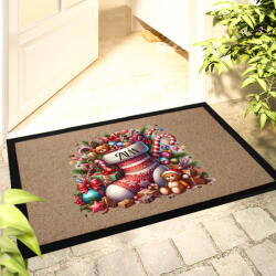 Deconline Crafts Egyedi neves karácsonyi Lábtörlő 60x40 cm "A Mikulás műhelye" színes HD (DO129205-Doormat-60x40)