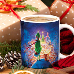 Deconline Crafts Grincses karácsonyi bögre 3D pufi hatású "Kifalva éjjel (DO129152-Ceramic-Mug)