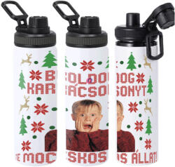 Deconline Crafts XL Karácsonyi Kulacs 850 ml "Reszkessetek betörők csúnya pulcsi mintás" HD (DO129216-850ML)
