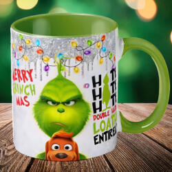 Deconline Crafts Grincses karácsonyi bögre "Hate hate hate" pufi hatású zöld bögre (DO129211-GREEN-MUG)