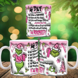 Deconline Crafts Grincses karácsonyi bögre 3D pufi hatású "pink day (DO129143)