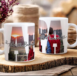 Deconline Crafts Apák napi bögre "APA fényképes, 1-5 névvel" Személyre szabható, fehér, kerámia (DO133016-CERAMIC-MUG)