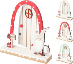 Koopman Manó ajtó 19 cm, fa, karácsonyi falu , kopogtató dekoráció szett (GML001150)