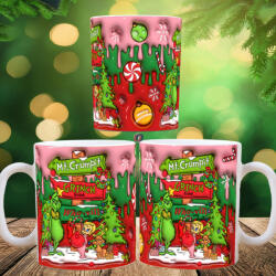 Deconline Crafts Grincses karácsonyi bögre 3D pufi hatású "street sign (DO129142)