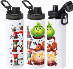 Deconline Crafts XL Grincs mintás Kulacs 850 ml "Ho Ho Ho" HD (DO129221-850ML)