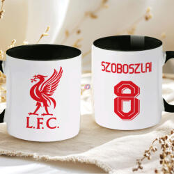 Deconline Crafts Prémium Liverpool Bögre személyre szabható, egyedi névvel 330ml Fekete bögre (DO69345-BLACK-MUG)