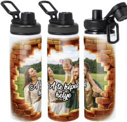 Deconline Crafts Személyre szabható fém sportkulacs egyedi képpel 850 ml Fehér (DO59993-850ML)