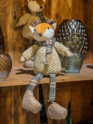 Decoration & Design Ultracuki Róka figura, lógóülábú, textil 40 cm barna, bézs (DD68484)