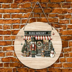 Deconline Crafts XL Karácsonyi fa tábla "Diótörős - Boldog Karácsonyt" ajtódísz többféle méretben (do129215-WOOD30)