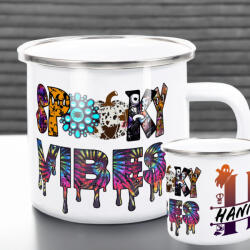 Deconline Crafts Halloweeni FÉM bögre, Spooky vibes 360ml A te neveddel (DO69334-ALU-MUG)