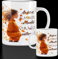 Deconline Crafts Őszi mintás bögre ""Az ősz az. . . " 330 ml (DO126178-8-CERAMIC-MUG)