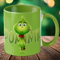 Deconline Crafts Egyedi feliratos karácsonyi bögre "Mini Grinch" zöld bögre (DO129209-GREEN-MUG)