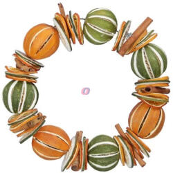D&D Adventi vásári koszorú válogatás citrusokkal. fahéjjal dekornak, illatosítónak 26 cm (282225)