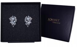 Kokonet Fülbevaló ezüst esküvői levelek Strasszok csillogás Wow (8-0397)