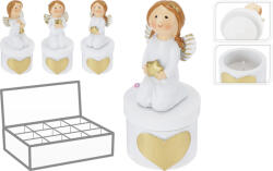 Koopman Kerámia angyal teamécsessel 12, 5 cm 3 féle választható (ALX630580)