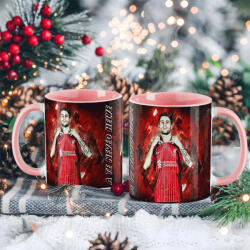 Deconline Crafts Prémium Szoboszlai Bögre személyre szabható, egyedi névvel 330ml Rózsaszín bögre (DO69344-PINK-MUG)