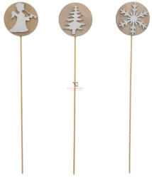 Decoration & Design Betűző angyal/hópehely/fenyőfa fa natúr, fehér 3 féle 30cm karácsonyi dekorációs kellék (DD53096)