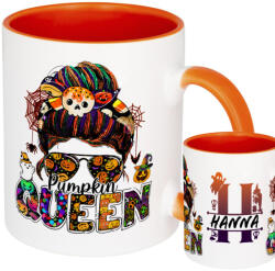 Deconline Crafts Személyre szabható Halloweeni bögre, Pumpkin Queen 300ml Narancssárga (DO69331-MUG-ORANGE)