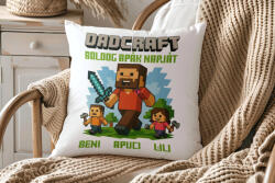 Deconline Crafts Dadcraft Párnahuzat személyre szabható felirattal 40x40 cm Minecraftos (DO133029-PILLOW-40X40)
