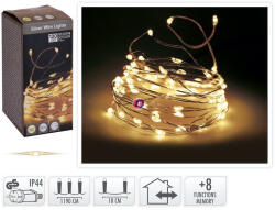 Koopman Kültéri micro led fényfüzér 12m IP44 120 led melegfehér 8 program hálózati (AX8716610)