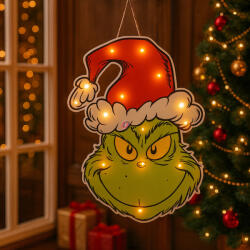 PMS GRINCH® világító ablak és ajtódísz 40 cm zöld (305047)