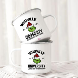 Deconline Crafts Grincs Halloweeni FÉM bögre, "Whoville University" 360ml (DO59418-ALU-MUG)