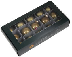 Decoration & Design Karácsonyfagömb (üveg) - 15 darabos, zöld, 4 cm (504406)