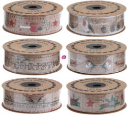 Koopman Karácsonyi Szalag textil 25mmx5m 6 féle design (CAA115430)