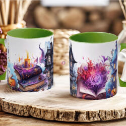 Deconline Crafts Halloween mintás bögre HD "Haunted House" zöld (DO126111-GREEN-MUG)